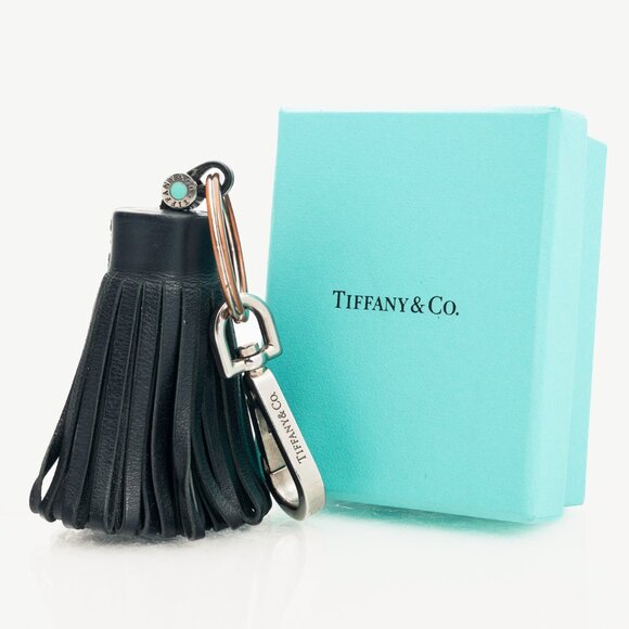 Tiffany & Co. Black Leather Fringe Tassel Keychain - Picture 4 of 4
